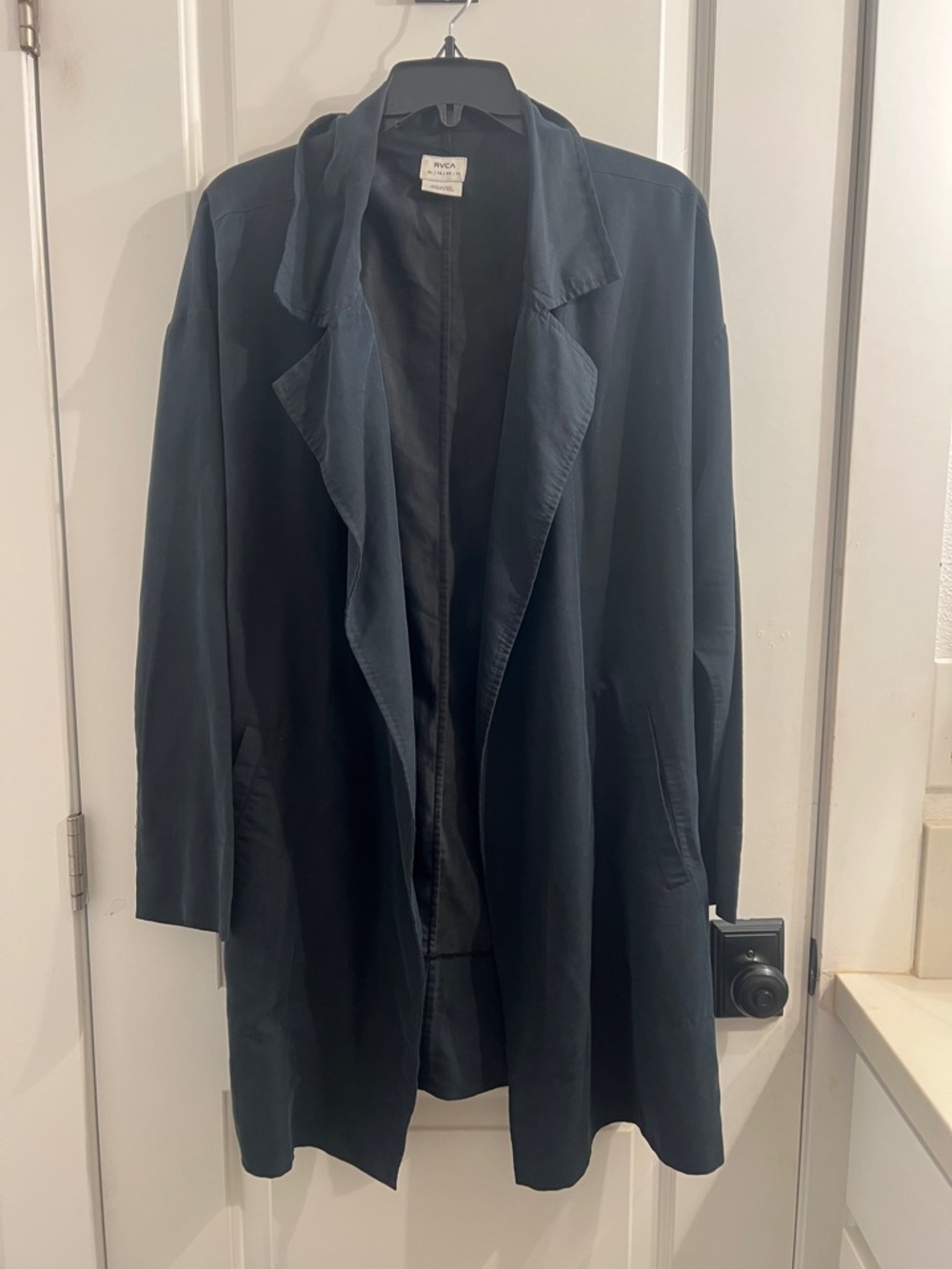 RVCA Navy Open-Front Trench Coat WITH BELT